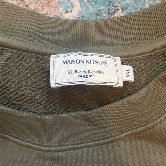 Maison Kitsune Olive Green Men's Sweater - Picture 2 of 3
